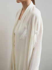 AMII Minimalist Women's Wool Cardigan 2025 Autumn New Gentle French Pearls Plume Tops Drop Sleeves Knitted Sweater 12541113