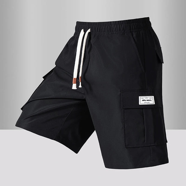 Summer Men's Cargo Shorts 2025 Loose Casual Below Knee Pants Elastic Waist Plus Size Outdoor Jogging Tactical Capri Sweatpants
