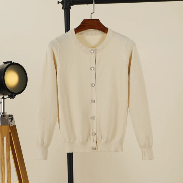 Cropped Blouses Cardigan Female Knitted Ladies Sweaters Crochet Top Black Women's Coat Spring 2025 Jersey Clothing Outerwear