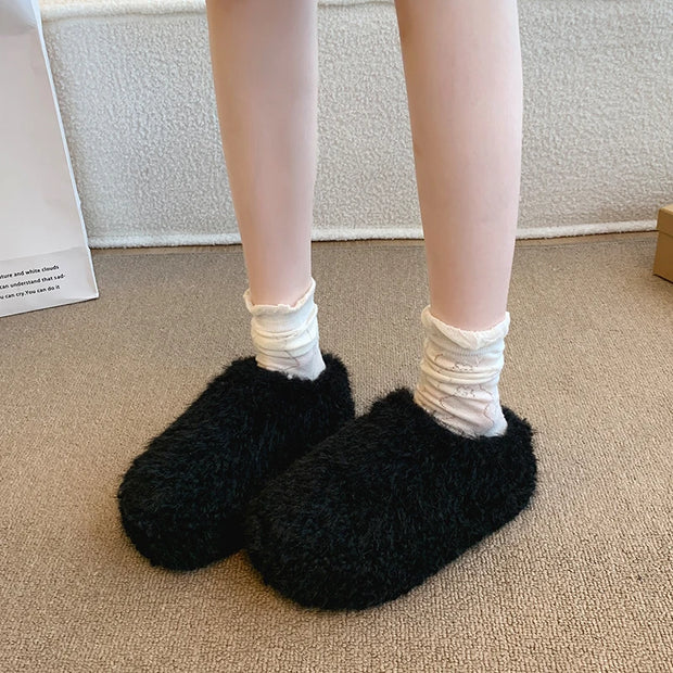 Baotou Hairy Slippers Footwear 2025 Winter Home Lightweight Women Winter Cotton Mopping