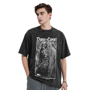 Elder Washed T Shirt Streetwear Hip Hop Novelty T-Shirt Game Tees Tops for Men Women 100% Cotton Oversize Graphic Printed