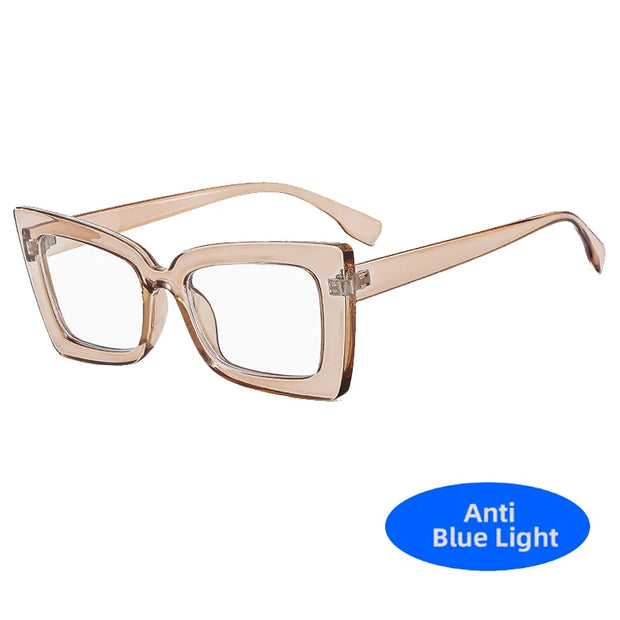 Fashion Big Frame Cat Eye Optical Eyeglasses Men Women Trend Brand Designer Reading Computer Anti Blue Light Eyeglasses Unisex