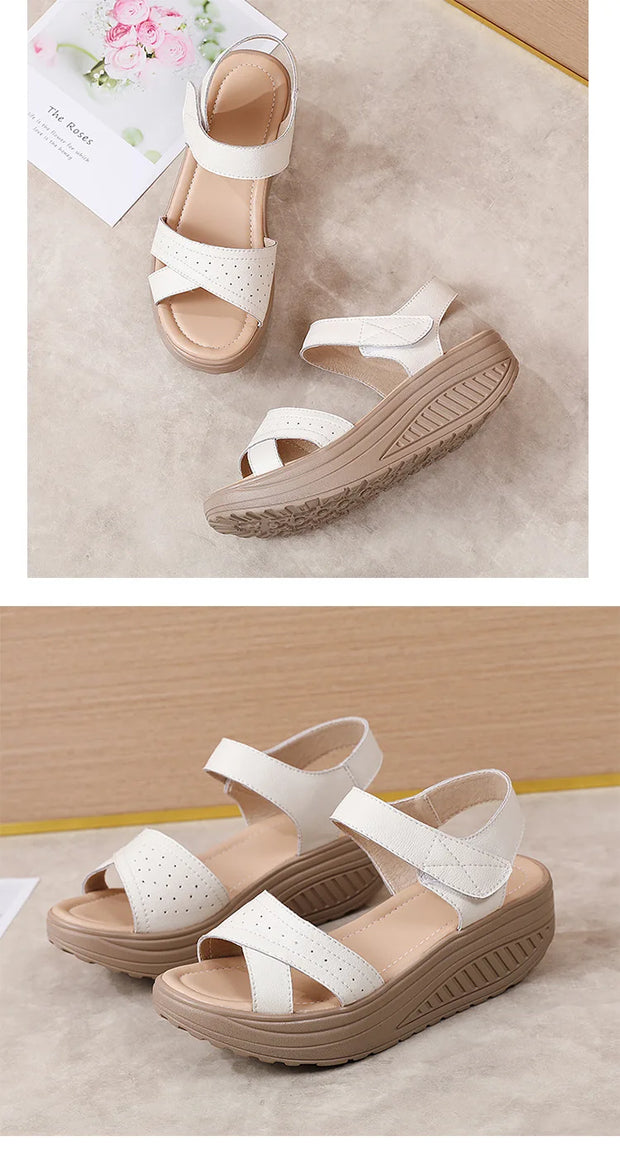 Women Sandals Wedge Heels Sandals Summer Shoes For Women Elegant Heeled Sandalias Mujer Summer Footwear Female Wedges Shoes New