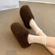 Baotou Hairy Slippers Footwear 2025 Winter Home Lightweight Women Winter Cotton Mopping