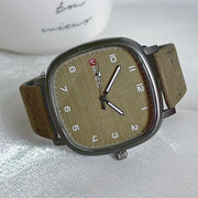 Brand Quartz Watch Youth Student Watch Vintage Square Dial Leather Belt Wristwatch Casual Fashion Men Women Gift Clock Wholesale