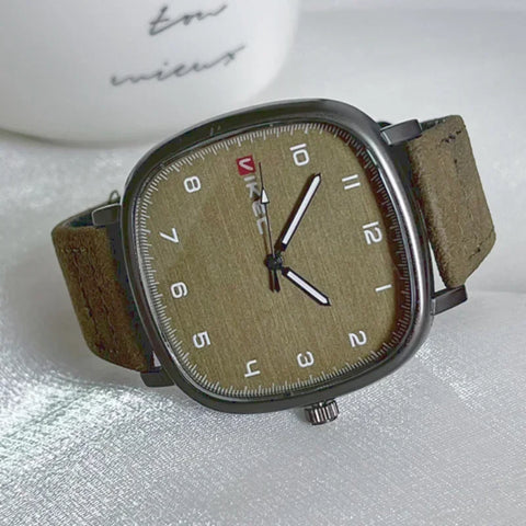 Brand Quartz Watch Youth Student Watch Vintage Square Dial Leather Belt Wristwatch Casual Fashion Men Women Gift Clock Wholesale