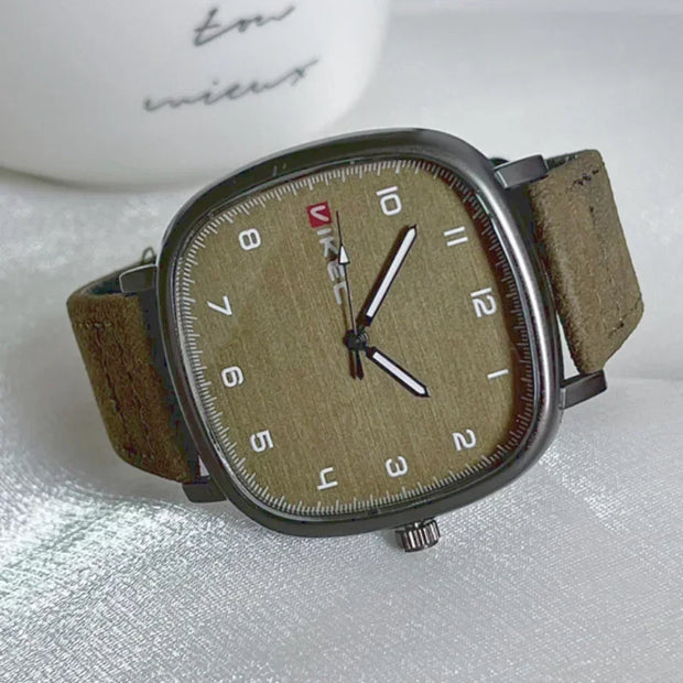 Brand Quartz Watch Youth Student Watch Vintage Square Dial Leather Belt Wristwatch Casual Fashion Men Women Gift Clock Wholesale