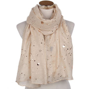 Star Moon Foil Scarf Women Cotton Voile Scarves Hijab Femme Musulman Fashion Shawl Wrap Headband 180-70cm Wholesale Scarfs