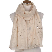 Star Moon Foil Scarf Women Cotton Voile Scarves Hijab Femme Musulman Fashion Shawl Wrap Headband 180-70cm Wholesale Scarfs