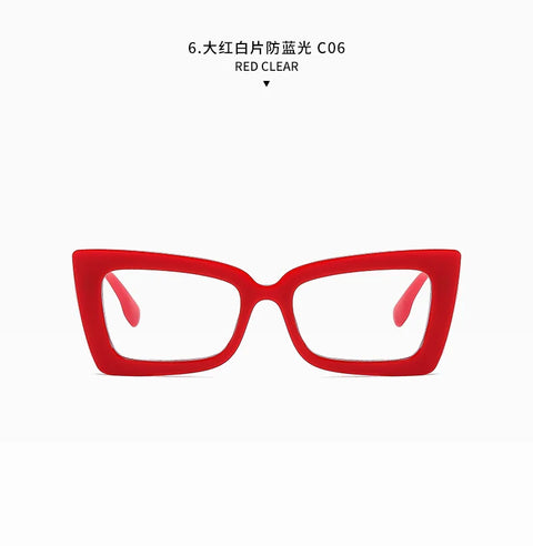 Fashion Big Frame Cat Eye Optical Eyeglasses Men Women Trend Brand Designer Reading Computer Anti Blue Light Eyeglasses Unisex
