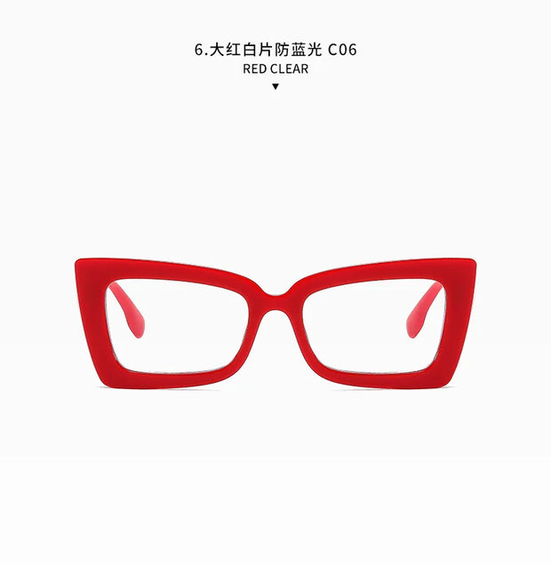 Fashion Big Frame Cat Eye Optical Eyeglasses Men Women Trend Brand Designer Reading Computer Anti Blue Light Eyeglasses Unisex