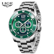 LIGE Men Watch Fashion Full Steel Military Waterproof Quartz Watches for Men Top Brand Luxury Military Chronograph Montre Homme