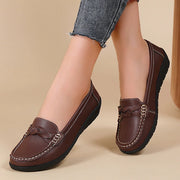 Fashion Wedge Women Flats Genuine Leather Outdoor Shoes Woman Footwear Shoes Women Moccasins Round Toe Chaussure Femme Plus Size