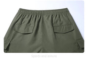 Summer Men's Cargo Shorts 2025 Loose Casual Below Knee Pants Elastic Waist Plus Size Outdoor Jogging Tactical Capri Sweatpants