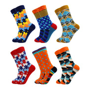 6 Pairs Fashion Casual Women and Men Socks Art Van Gogh Stripe Harajuku Fruit Animal Sloth Beer Funny Socks Dress Cotton Socks