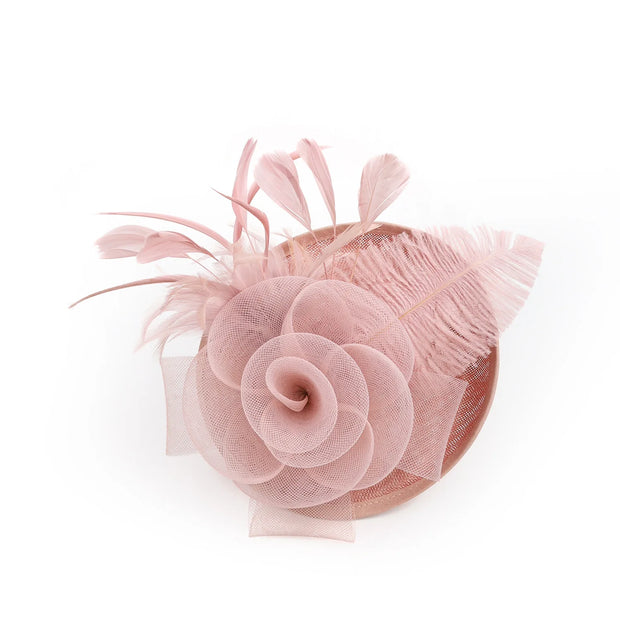 Women Ascot Fascinator Hat Feather Mesh Headband with Clip Reversible Kentucky Derby Photography for Ladies Tea Party