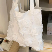 Korean 3d Flower ladies Shoulder Bag High Quality Three-dimensional Flower Canvas Bag Large Capacity Underarm Handbag Vest Bag