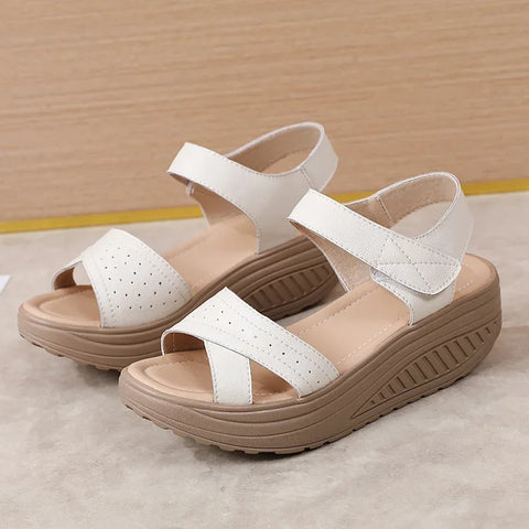 Women Sandals Wedge Heels Sandals Summer Shoes For Women Elegant Heeled Sandalias Mujer Summer Footwear Female Wedges Shoes New
