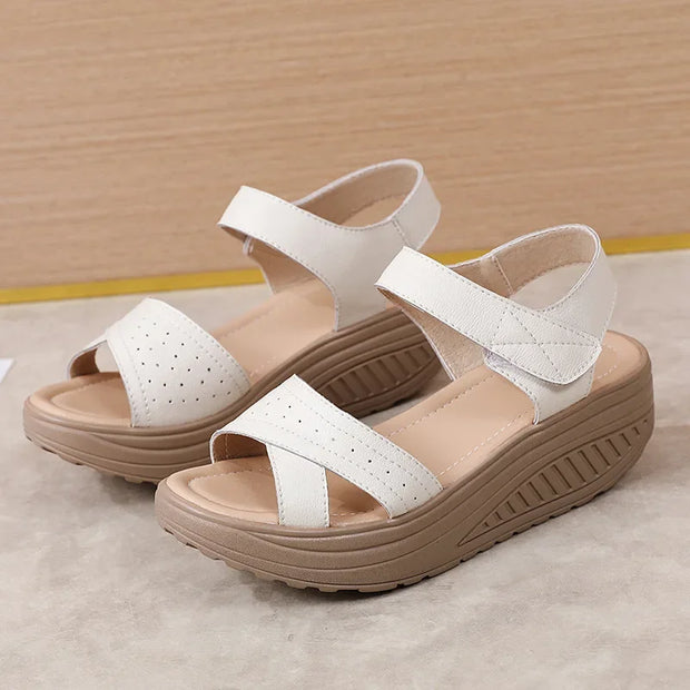 Women Sandals Wedge Heels Sandals Summer Shoes For Women Elegant Heeled Sandalias Mujer Summer Footwear Female Wedges Shoes New