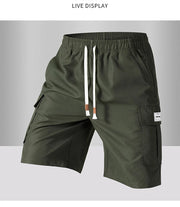 Summer Men's Cargo Shorts 2025 Loose Casual Below Knee Pants Elastic Waist Plus Size Outdoor Jogging Tactical Capri Sweatpants