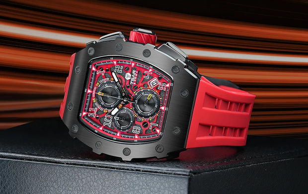 TSAR BOMBA Watch for Men Top Brand Luxury Waterproof Quartz Wristwatch Tonneau Clock Gift Chronograph Rectangle Mens Watch