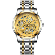 BINBOND Business New Automatic Non-Mechanical Quartz Watches 30M Waterproof Luminous Tourbillon Trendy Hollow Design Men Watches