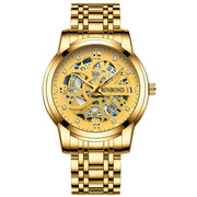 BINBOND Business New Automatic Non-Mechanical Quartz Watches 30M Waterproof Luminous Tourbillon Trendy Hollow Design Men Watches