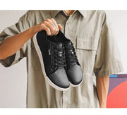 Men's Wide-toe Barefoot Shoes Lightweight Soft-soled Casual Walking Minimalist Breathable Artificial Leather Low-top Sneakers