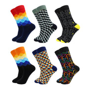 6 Pairs Fashion Casual Women and Men Socks Art Van Gogh Stripe Harajuku Fruit Animal Sloth Beer Funny Socks Dress Cotton Socks