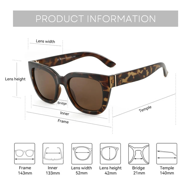 ZENOTTIC Fashion Butterfly Polarized Sunglasses for Women UV400 Protection Shade Ladies Cat Eye Sun Glasses