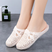 Wrapped Toe Breathable Slippers Women Summer Outer Wear Hole Shoes Home Fashion Casual Hollow Out Slip On Buckle Slipper Female