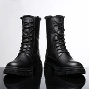 British Style Male Walking Footwear Luxury Brand Outdoor Boots High Quality Man Ankle Boots Warm Plush Fur Winter Shoes High Top