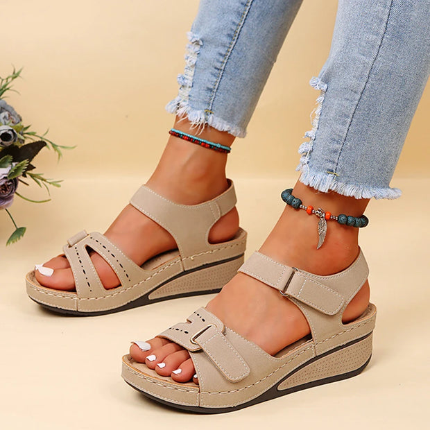 Fashion Women Sandals Shoes Wedge Walking Shoes Huaraches Women's Sandals Breathable Comfortable Footwear Sandalias Mujer Female