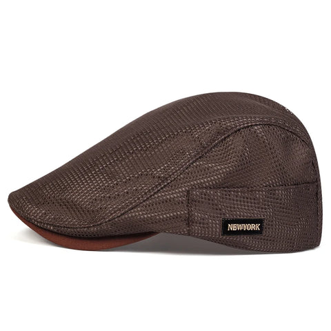 Men NEW York Label Mesh Breathability Newsboy Caps British Painters Hats Spring and Summer Flat Cap Hip Hop Berets Hat