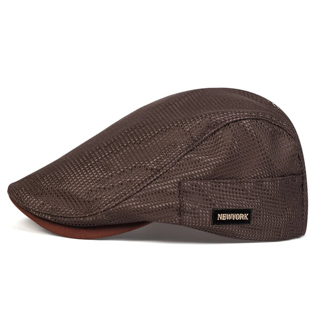 Men NEW York Label Mesh Breathability Newsboy Caps British Painters Hats Spring and Summer Flat Cap Hip Hop Berets Hat