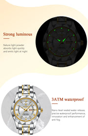 POEDAGAR Luxury Quartz Watch for Ladies Waterproof Luminous Date Week Stainless Steel Women Watches Elegant Dress WristWatch+box