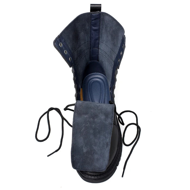 British Style Male Walking Footwear Luxury Brand Outdoor Boots High Quality Man Ankle Boots Warm Plush Fur Winter Shoes High Top