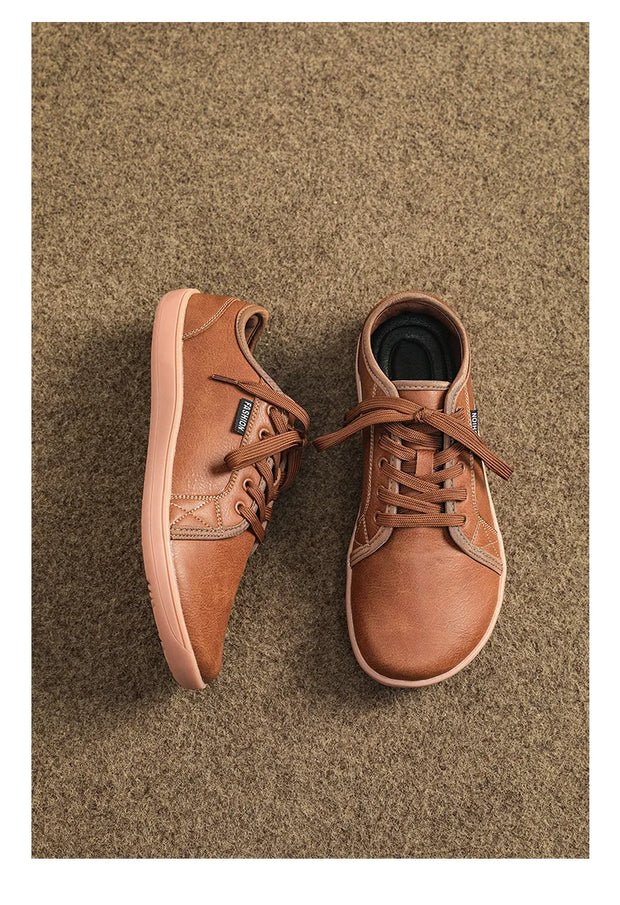 Men's Wide-toe Barefoot Shoes Lightweight Soft-soled Casual Walking Minimalist Breathable Artificial Leather Low-top Sneakers