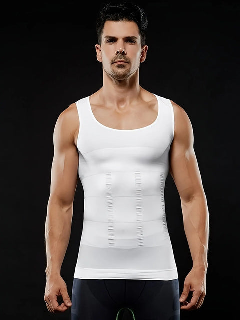 2/1Men's Compression Body Shaper Tank Top, Slimming Vest