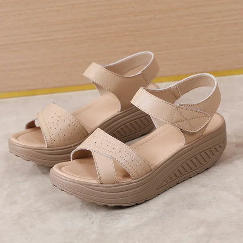 Women Sandals Wedge Heels Sandals Summer Shoes For Women Elegant Heeled Sandalias Mujer Summer Footwear Female Wedges Shoes New