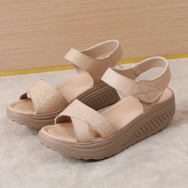 Women Sandals Wedge Heels Sandals Summer Shoes For Women Elegant Heeled Sandalias Mujer Summer Footwear Female Wedges Shoes New