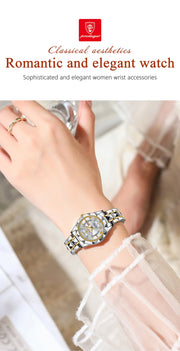 POEDAGAR Luxury Quartz Watch for Ladies Waterproof Luminous Date Week Stainless Steel Women Watches Elegant Dress WristWatch+box