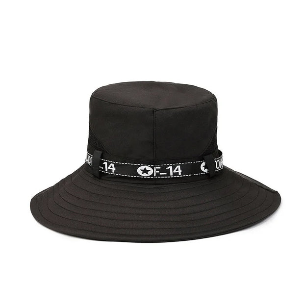 New Hot Selling Spring Summer Bucket Hat Men's Solid Color Big Brim Sun Hat Women's Folding Fishing Mountaineering Outdoor Hat