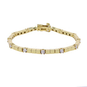 3MM Width Geometric Square Plain Beaded 5A Cubic Zirconia CZ Mix Sparking Tennis Chain Delicate Fashion Women Bracelet