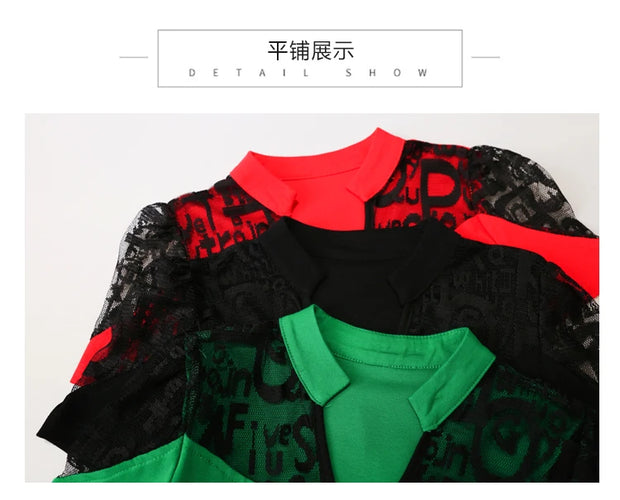 Summer European Clothes Sexy V Necks T-Shirt Women Embroidery Lace Front Zipper Slim Tops