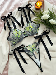 Ellolace Butterfly Lingerie Fancy Lace Delicate Underwear Fairy Embroidery Sheer Exotic Sets Bowknot Bilizna Hot Girl Underwear