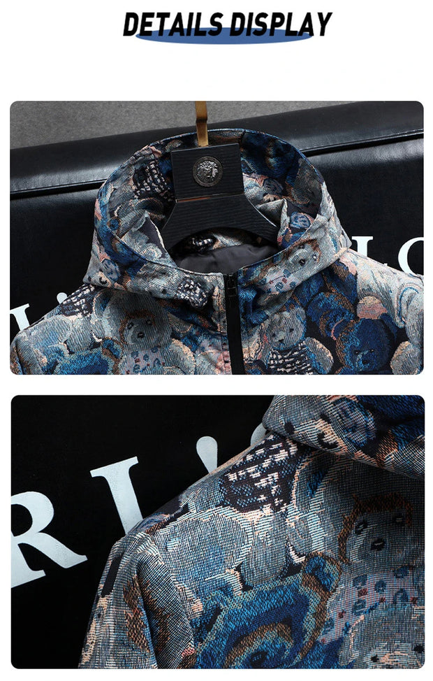 Rose Jacket Hooded Jackets for Men Fashion Trends Mountaineering Lightweight Puffer Men Climbing Clothes Men's Clothing Man Coat