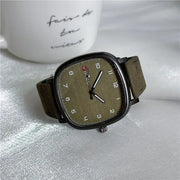Brand Quartz Watch Youth Student Watch Vintage Square Dial Leather Belt Wristwatch Casual Fashion Men Women Gift Clock Wholesale