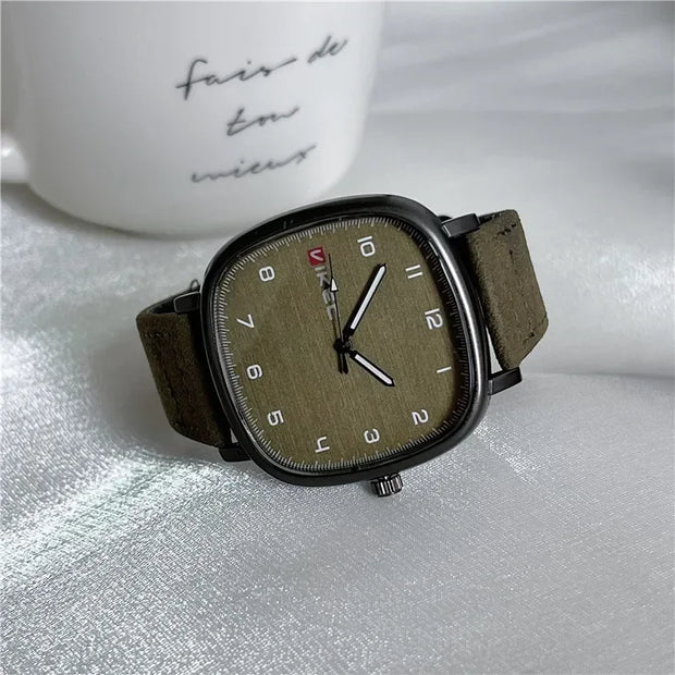 Brand Quartz Watch Youth Student Watch Vintage Square Dial Leather Belt Wristwatch Casual Fashion Men Women Gift Clock Wholesale