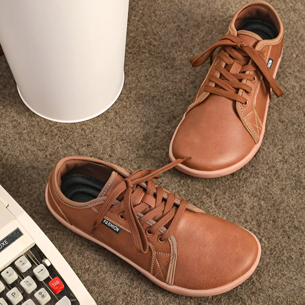 Men's Wide-toe Barefoot Shoes Lightweight Soft-soled Casual Walking Minimalist Breathable Artificial Leather Low-top Sneakers